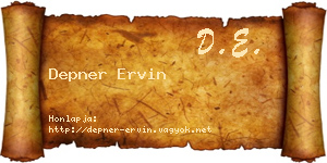 Depner Ervin névjegykártya
